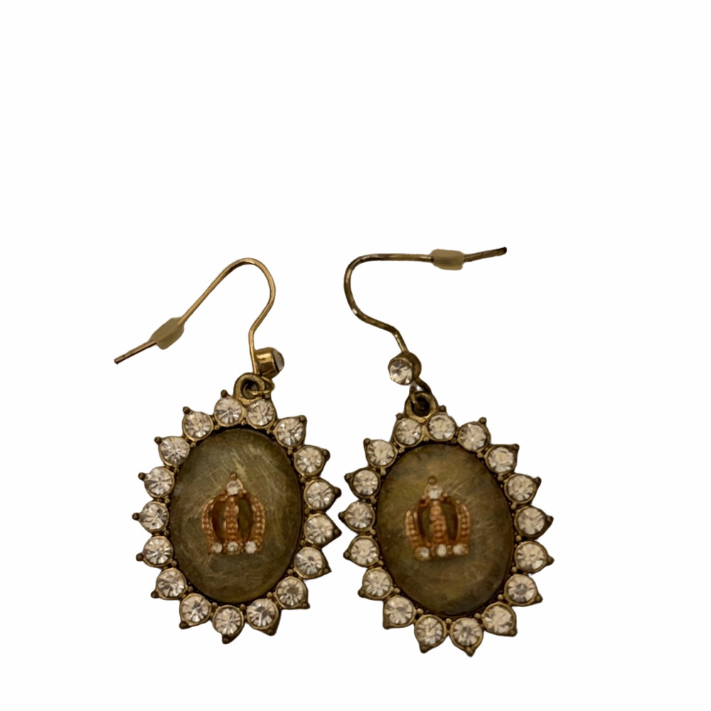 Juicy couture gold-tone crown hook earrings.